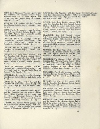 War graves register, H.N. Leeder page